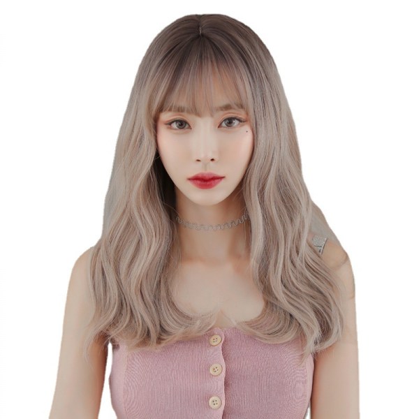 Loose Wave With Air Bangs Shoulder Length Women's Short Wig Curly wig