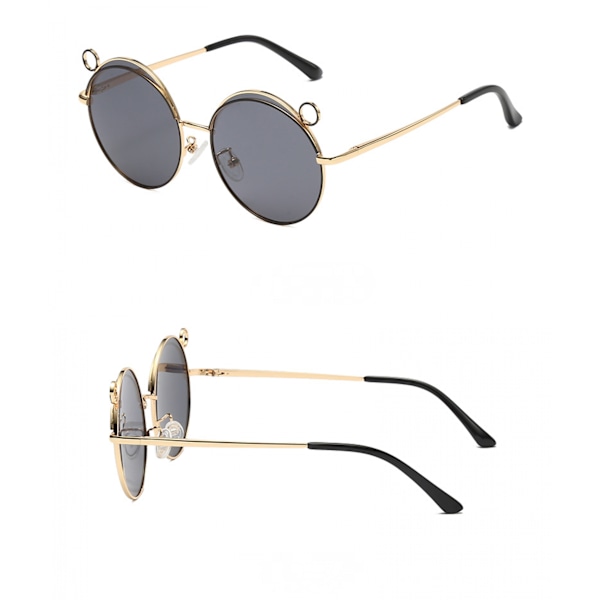 Trend Polarized Barn Solglasögon Nya Metall Cartoon Ram Cute Bear Solglasögon Mode---Gradient grå lakan