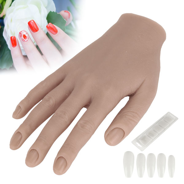Silikon nagelträningshand flexibel led nagelkonstövningshand böjbar mannekänghänder#01