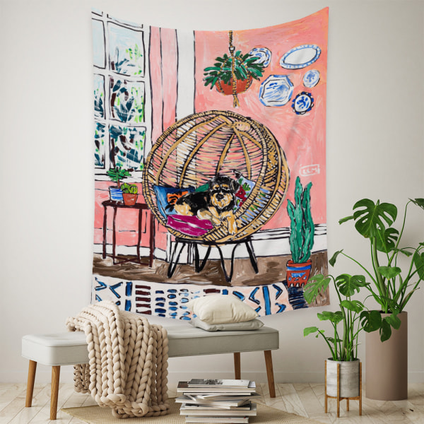 Wekity Botanisk Boho Hem Gobeläng Estetisk Konst Hem Bakgrund Tyg Prydnad Present Mandala Gobeläng Prydnad (ZJ825-52, 39 X 59 Tum)