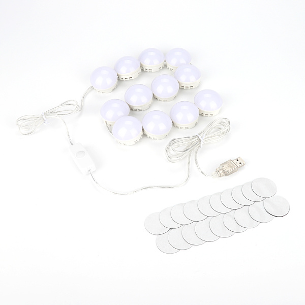 LED-pærer Spejl Lys Toiletspejl LED-lampe Kit Linse Forlygte LED-pærer Kit (12 pærer)