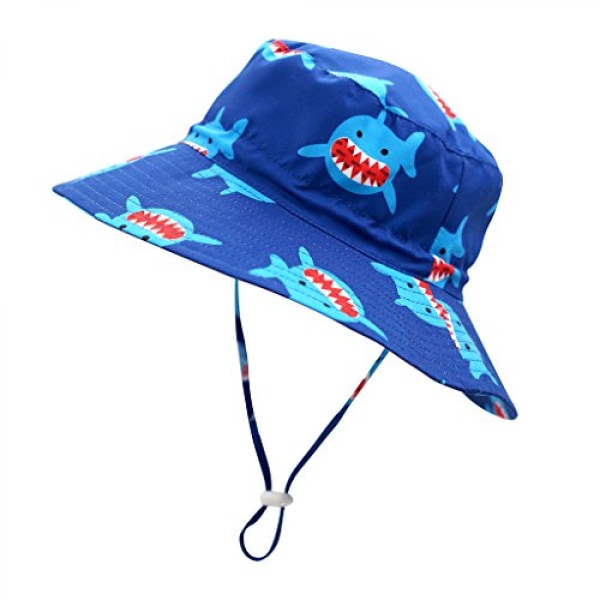Barn UPF50+ Safari Solhatt Andningsbar Bucket Hat Summer Play Hat---1-2T||Haj