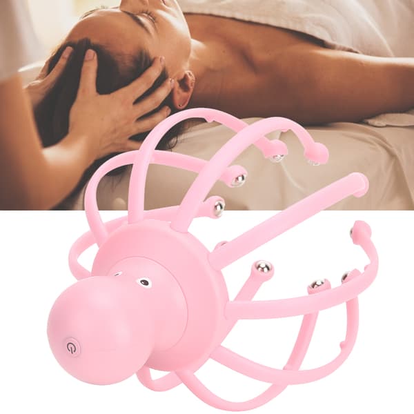 Hodemassasjer Elektrisk Hodebunnsmassasjer Vibrasjon Stålkule Hodemassasjer Rosa