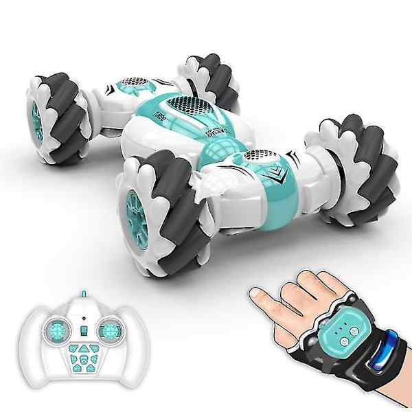 RC Stuntbil Fjernkontroll Klokkesensor Deformerbar Elektrisk Lekebil, Grønn
