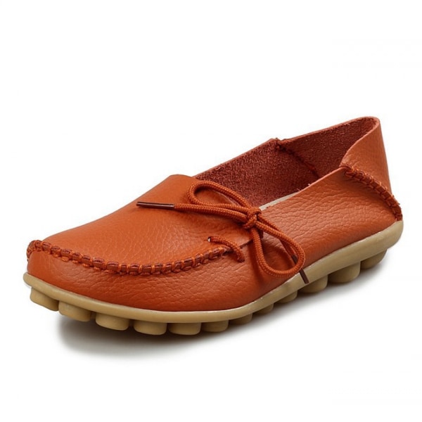Naisten Mokkasiinit, Rennot Slip On Mekko Mokkasiinit Naisten Mukavat Nahkaiset Ajokengät Ulkoilmakävely Asusteet ----Oranssit (Koko 38)