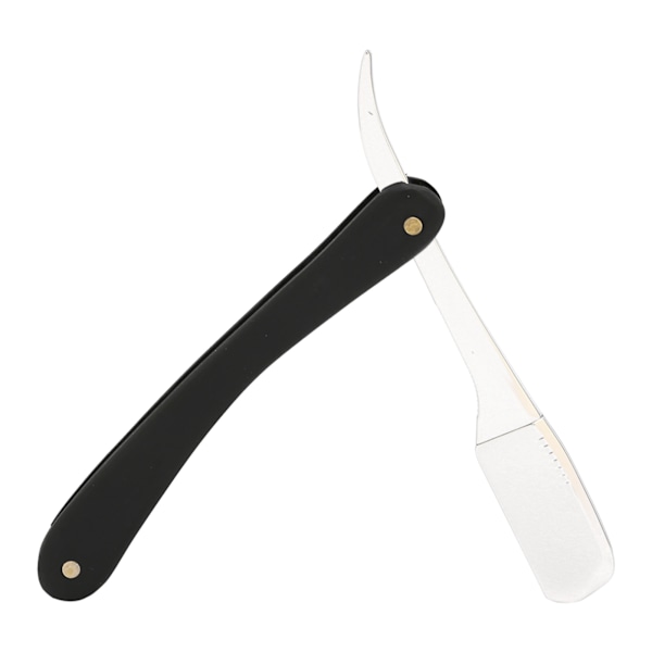 Rett barberhøvel bærbar matt blad strømlinjeformet grep håndtak holdbar vintage barberhøvel for menn sølv