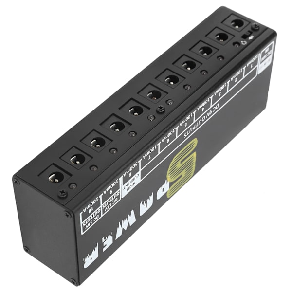 Pedal Power Supply Effektbräda Elgitarr Kortslutning/Överströmsskydd 100‑240VUK-kontakt