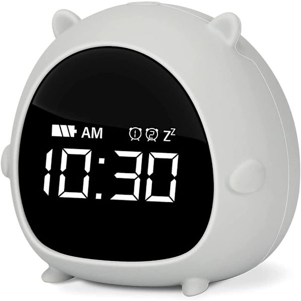 Barnklocka, söt digital väckarklocka med timer, röststyrning och snooze-funktion, barnklocka present till pojkar och flickors sovrum