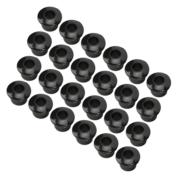 24 st gitarrsträngsknappar Ferrules 10 mm Högpresterande plastmaterial Halvstängt design Gitarrddelar Svart