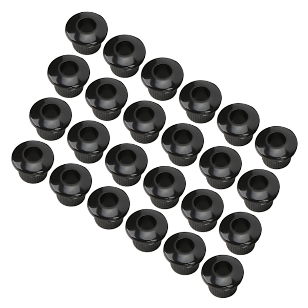 24 stk gitarstrengs knapphylser 10mm høy ytelse plastmateriale halvlukket design gitardeler svart