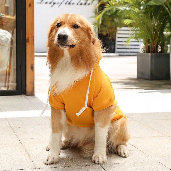 Pet Dog Hoodie Zip Pocket Puppy Hooded Sweatshirt Pet Clothing Storlek S-5xl (Gul)