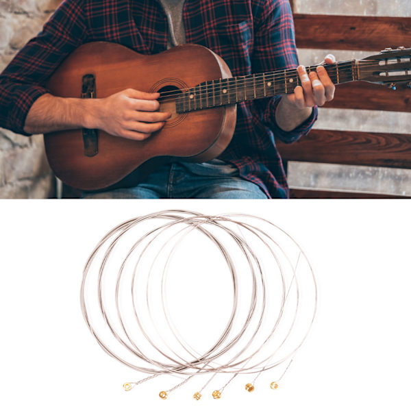 6 stk. elektrisk guitarstreng rustfri nikkel legering anti oxidation akustisk guitarstreng udskiftning