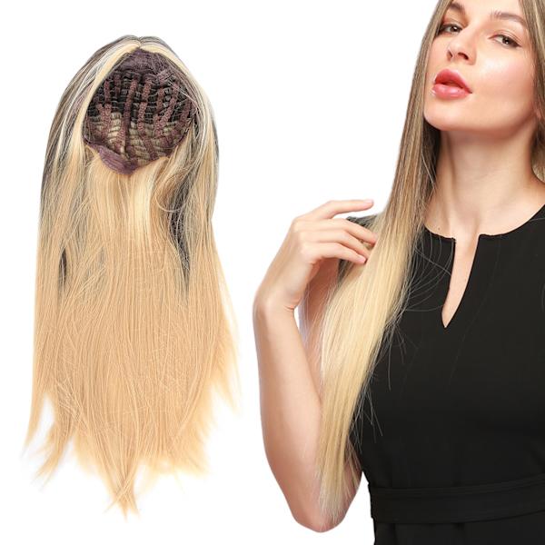 lc333‑1 Pitkä Suora Hiustenpidennys Cosplay-juhliin Pitkät Hiustenpidennykset Tekohiukset 72cm Musta Gradientti Kulta