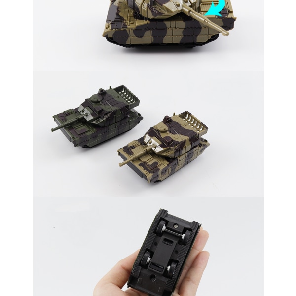 Pull Back Tank Leksaker, Set med 2, Diecast Tank Military Toys i kamouflagefärger, Army Toys för pojkar och flickor med en Pullback Motion,