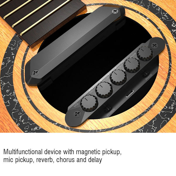 R2 Resonans Pickup med Endpin Jack Effekt Regulator Högtalare för Akustisk Gitarr
