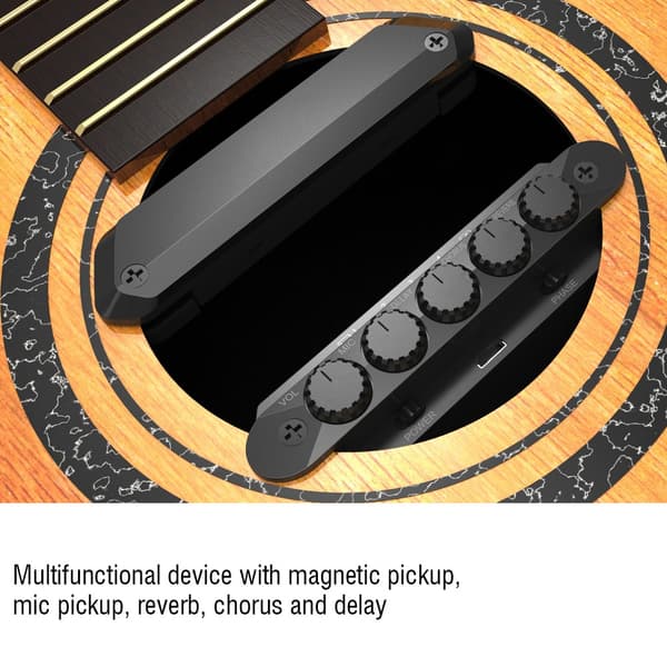 R2 Resonans Pickup med Endpin Jack Effektregulator Høytaler for Akustisk Gitar