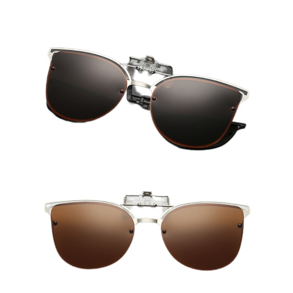 Clip-on-solglasögon - Polariserade Clip-on-Flip-up-solglasögon passar över glasögonglasögon med UV-skydd Clip-on-solglasögon för körning och fiske utomhus-