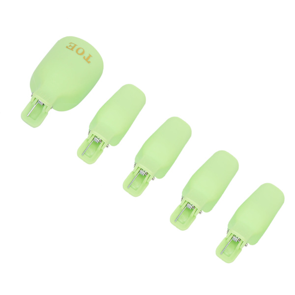 5 stk. Gel Polish Remover Clips Hjemmesalon Tånegl UV Gel Soak Off Cap Wrap Neglekunst VærktøjGrøn