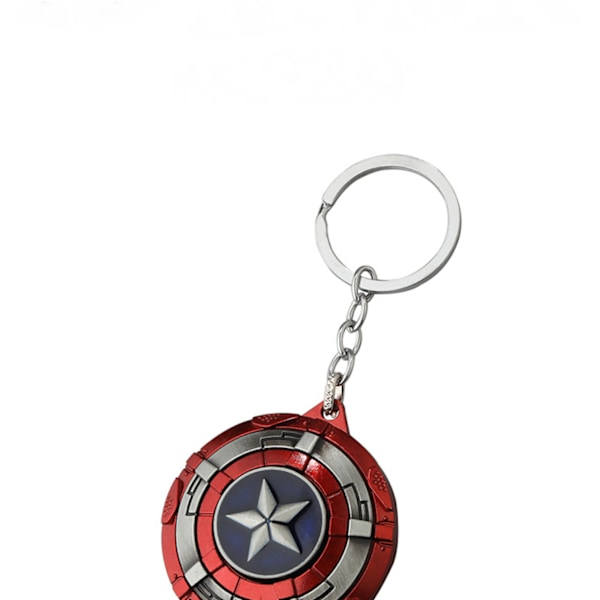 Tinnfarget Captain America nøkkelring skjold nøkkelring Avengers nøkkelring bilnøkkelanheng roterende skjold nøkkelring