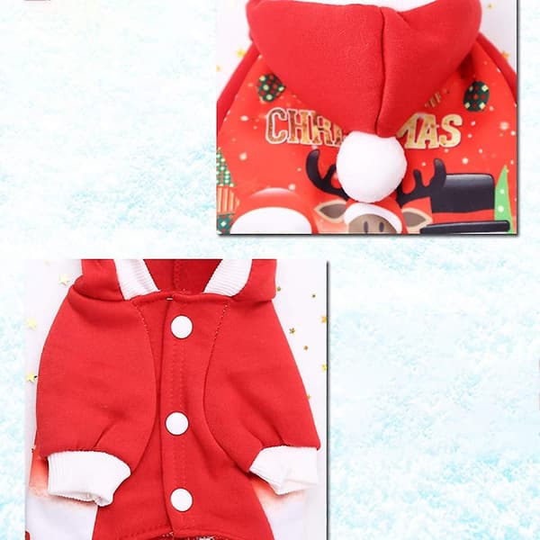 Hund Pullover, julekostume, hundeklæder, knaplukning (XS)