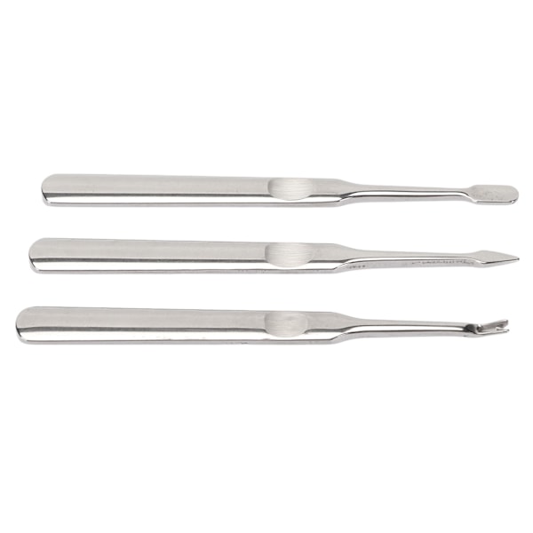 3-pack Nagelkutikula Trimmer i Rostfritt Stål Professionell Nagelkutikula Avlägsnare Pusher för Manikyr