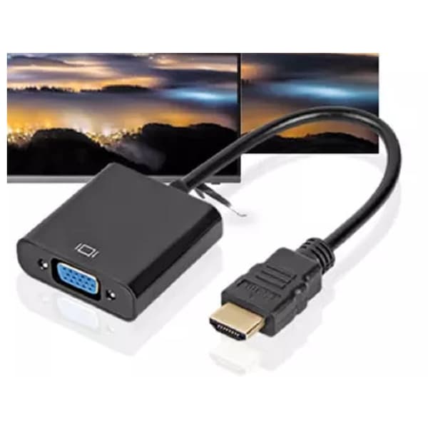 Nettverksdekoder-spiller koblet til projektorvisning HDMI til VGA-buss HD-omformer, 2-pakning