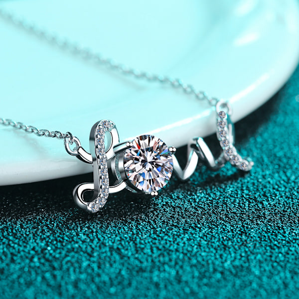 Moissanite Hänge Halsband 1CT S925 Silver D Färg Ideal Cut Diamant Halsband för Kvinnor