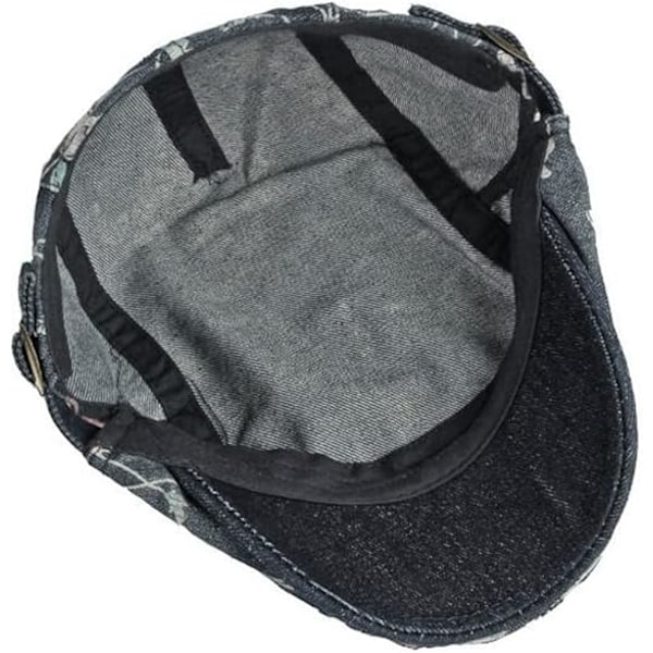 Newsboy-hatt Justerbar Ivy Flat Cap Gatsby Cabbie Kjørehatt for Menn Kvinner
