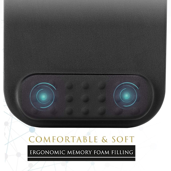 Ergonomisk Musmatta med Minnesskum Handledsstöd, Bekväm Datormusmatta för Laptop, Smärtlindrande Handledsstöd med Halkskydd