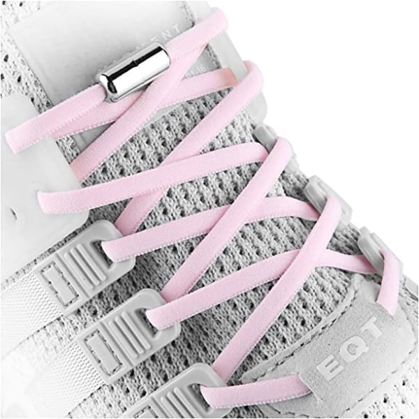 Elastiska skosnören för vuxna, barn och äldre, med två par elastiska skosnören (Rosa)
