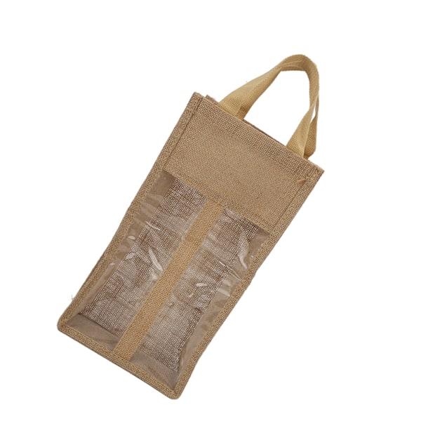 Jute Vingaveske Tote Bærbar Elegant Vinflaske Gavepose med Håndtak for Valentinsdag Jul