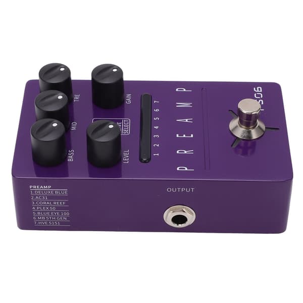 Guitar Effektpedal Metal Lilla 1/4in Interface Parametre Gemmes Enkelte Effektpedal DC 9V