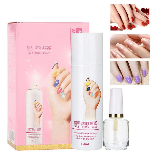 6 färger Manikyr Nagellack Spray Baslack Snabbtorkande Sprayning Lätt Tvätt Nagelspray 03
