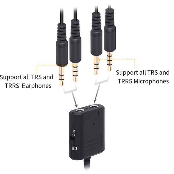 COMICA SPX-UC (M) Multifunktionel 3,5 mm til TRS/TRRS til Type C Interface Audio Adapter Konverteringskabel