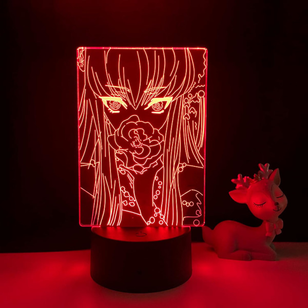 WJ Anime 3D-lampa Code Geass för sovrumsinredning Nattlampa Födelsedagspresent Manga Code Geass Led Nattlampa Sängbord