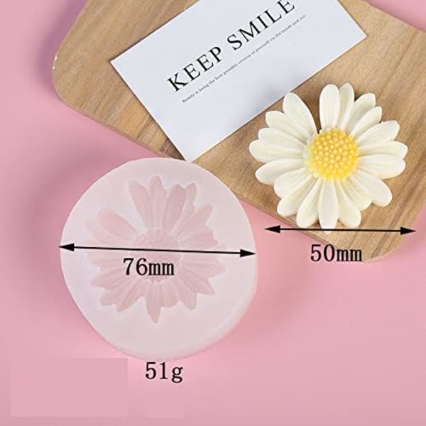 4 stk Daisy Harpiksform Daisy Form Blomsterform Smykke Harpiksstøbeforme Håndlavet Silikonform til Harpikslysfremstilling Former Craf daisy-4-pack