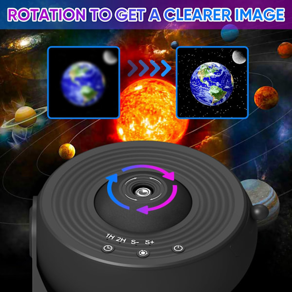 Galaxy Projektor, 13 i 1 HD Planetarium Galaxy Stjerneprojektor til Soveværelse, 360° Roterende Stjerneprojektor Galaxy Lys med Justerbar Black
