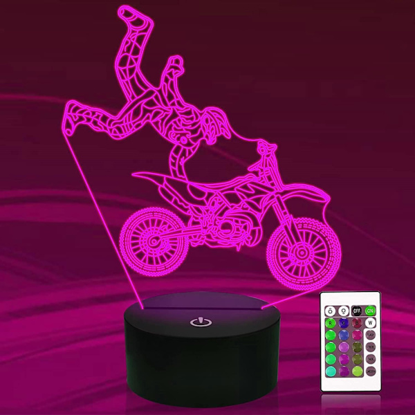WJ 3D Moottoripyörä Auto Yövalo Led Lamppu Illuusio 16 Väriä Vaihtuva Pöytä Työpöydän Koriste Lamput Syntymäpäivälahja Akryyli USB-Kaapelin Leikki