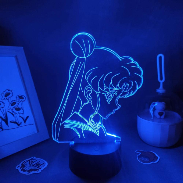 3D LED Lampe 3D Illusion Lampe Anime Sailor Moon 3D Lampe Sailor Moon LED Natlampe til Børn Pige Soveværelse Dekoration Manga Jul Fødselsdag