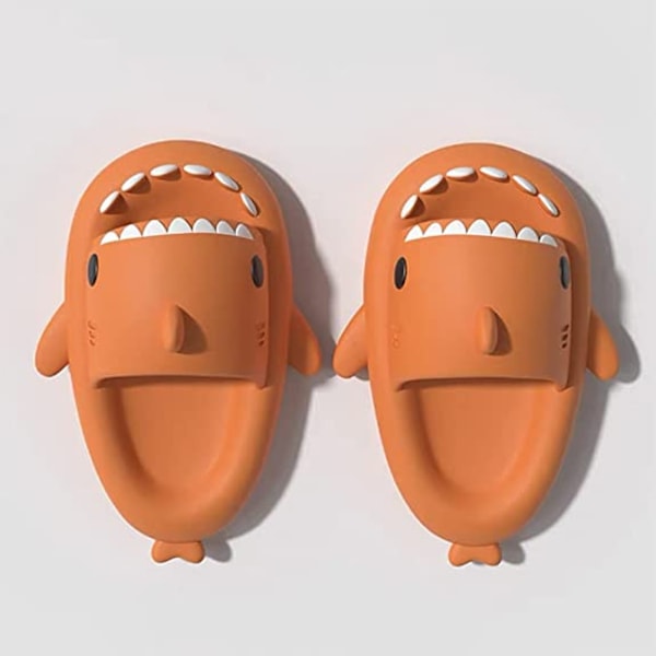 AVEKI Unisex Shark Slides Non-Slip Novelty Open Toe Sandaler Fashionabla Söta Strandtofflor Inomhus & Utomhus, Orange, Storlek: 40/41