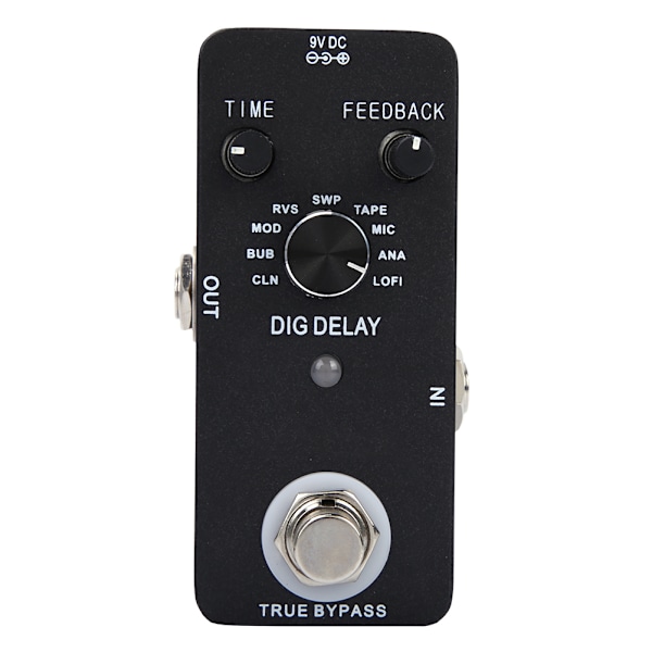 Elektrisk gitarr Delay-effektpedal med 9 Delay-effekter Musikinstrument Tillbehör