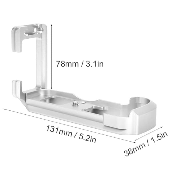 Aluminiumslegering L-formet Quick Release Plade til Canon EOS M50 Spejlløst Kamera (sølv)