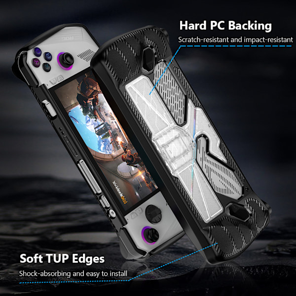 Silikon/TPU Transparent Skyddande Skal + Bärväska för Asus ROG Ally Fullt Skydd Handhållen Spelkonsol Tillbehör