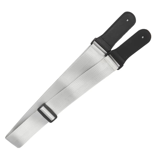 Gitarrrem för akustisk, elektrisk bas, ukulele, nylonbälte, justerbar, toppläderhuvud (silver)