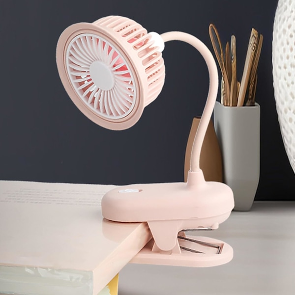 Kannettava pieni klipsikiinnitteinen tuuletin 360° kääntyvä viilentävä tuuletin pöytätuuletin mini pöytätuuletin USB-latauksella klipsi- ja pöytätuuletin toimistoon makuuhuoneeseen pink