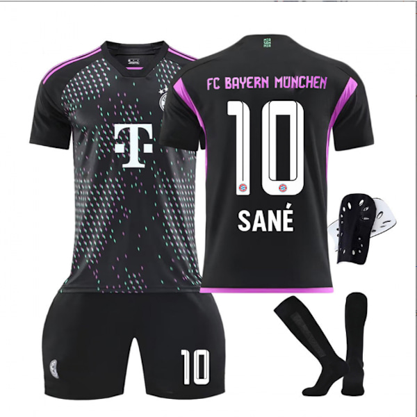 23/24 kauden Bayernin vieraspelipaita setti sukkien ja suojavarusteiden kanssa No.10 SANE Barnstorlek20