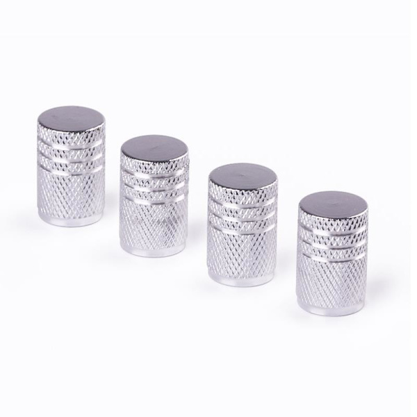 Färg aluminiumlegering ventilhatt, läckagesäker bildäckhatt, stort sexkantsskruv, ventilhatt (rund silver (4 stycken))