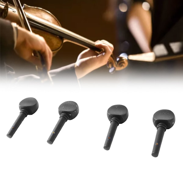 4 stk. Violin Tuning Peg Bærbar Fint Udseende Træ Violin Peg Udskiftning Sort M00591