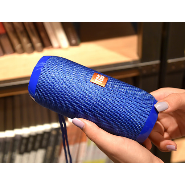 TG117 tygkonst bluetooth högtalare utomhus vattentät subwoofer dubbelmembran högkvalitativ bärbar plug-in tecknad högtalare Blå
