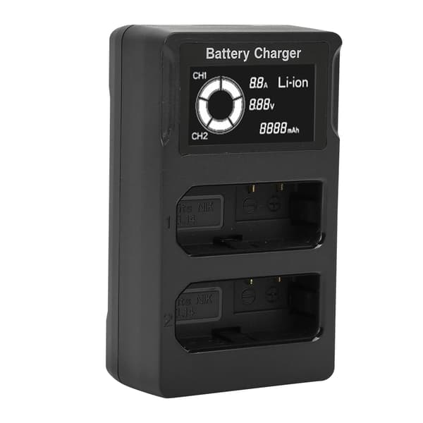 EN-EL14 LCD Display USB Dual Channel Kamera Batterioplader til Nikon D5300 D5200 D5100 D3100